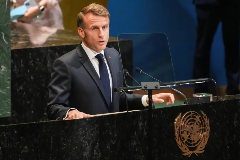 Macron oo ka hadlay Shirka New York.jpg